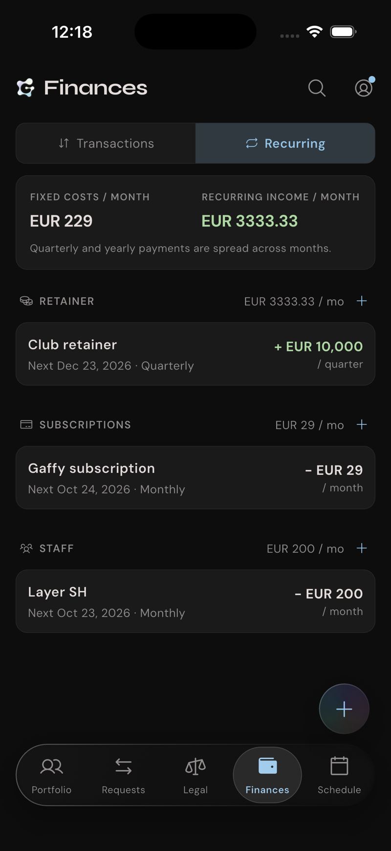 Recurring payments
